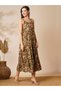 Olive Floral Tiered Midi Dress - 2