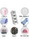 4-Tier Hanging Wardrobe Organizer with 12 Side Mesh Pockets, Grey Foldable Vertical Storage Shelf, S - 4