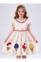 Beige Ice Cream Applique Polka Dot Dress