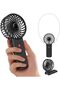 Handheld Fan with Neck Strap, Small Hand Fan Rechargeable (Black)