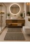 Bubble Plush Bath Mat Toilet Mat Set of 2 Washable Color Mink Non-Slip Base Without Fringe50X80(Square)60X100(Square)