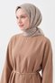 Soft Scarf, Leaf Pattern, Light Taupe Color - 3