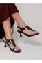 Patent Mid Heel Toe Post Sandals - 7