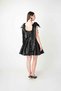 Organza Satin Fabric Princess Mini Dress - Black - 4