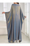 Medium Blue Solid Kaftan - 4