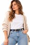 Genuine Leather Women's Belt with Gold Buckle and Metal Tips - 3 cm Belt for Jeans and Cloth Pants - 4