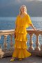 Astra V-Neck Tiered Pleated Long Chiffon Evening Dress - 2