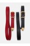 Genuine Leather Women's Belt with Gold Buckle and Metal Tips - 3 cm Belt for Jeans and Cloth Pants - 2