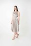 Glittery Fabric Halter Neck Midi Dress - Beige - 2