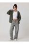 Olive Oversized Zip Through Longline Hoodie - 2