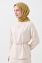 Soft Scarf, Leaf Pattern, Mustard - 4