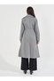 Regular Fit Double Breasted Flared Wool Like Coat - 5