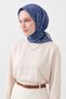 Soft Scarf, Leaf Pattern, Cobalt - 3