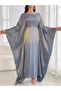 Medium Blue Solid Kaftan - 2