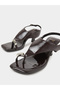 Patent Mid Heel Toe Post Sandals - 3