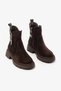 Coffee-Brown Suede Genuine Leather Buckled Women's Boots with Thick Soles - 3