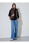 Brown Solid Hooded Padded Gilet - 2