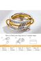 Gold Plated Stackable Rings, Cubic Zirconia Ring Set,Silver & Gold Stacking Rings, Multi-Link Connec - 5