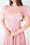 Lace Sequin Fabric Balloon Sleeve Dress - Powder - 4