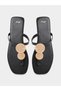 Metal Trim Thong Sandals - 5