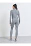 Grey Half Panel Rib Textured Zip Up Jacket and Leggings Set - 6