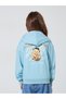 Girls Blue Graphic Print Oversized Hoodie - 5