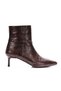 Women's Classic Pointed Toe Boots with Embossed Pattern and Stiletto Heels - 7