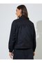 Black Solid Pocket Details Zip-Up Regular Fit Bomber Jacket - 5