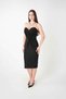 Jersey Fabric Knot Strapless Detailed Pencil Dress - Black - 2