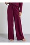 Burgundy Floral Pocket Drop Shoulder T-Shirt and Wide Leg Pyjama Set - 4
