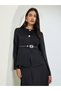 Black Belted Top with Button Detail - 3
