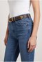 Genuine Leather Women's Belt with Gold Buckle and Metal Tips - 3 cm Belt for Jeans and Cloth Pants - 5