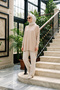 Tunic with Knitted Rubber Sleeves 116 Beige - 3