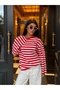 Women's Black Striped Off-Shoulder Oversize Blouse - 3