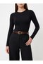 Genuine Leather Women's Belt with Gold Buckle and Metal Tips - 3 cm Belt for Jeans and Cloth Pants - 4