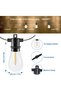 Outdoor String Lights 15M, 15Pcs E12 Sockets Warm White 2700K - 6