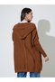 Brown Knee-Length Hooded Cardigan - 5