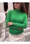 Boat Neck Sweater with Cuff Buttons - 2