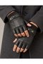 Black Faux Leather, Cut-Finger Gloves with Fur Lining for Men and Women