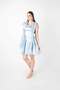 Organza Satin Fabric Princess Mini Dress - Baby Blue - 2