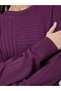 Purple Ribbed Knit Sweater and Pants Set - 3