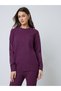 Purple Ribbed Knit Sweater and Pants Set - 2
