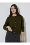 Olive Green Round Neck Long Sleeves Regular Fit Cardiagan - 3