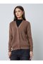 Brown Regular Fit Button Down Knit Cardigan - 3