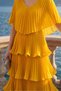 Astra V-Neck Tiered Pleated Long Chiffon Evening Dress - 5