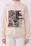Women's Sweatshirt with Printed and Embroidered Details SWT02730 Beige - 2