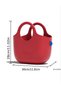 Red Open Handbag with Top Handle - 4