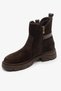 Coffee-Brown Suede Genuine Leather Buckled Women's Boots with Thick Soles - 5
