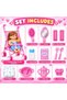 Kids 34cm Interactive Baby Doll with Foldable Stroller, 12 Sounds, Drinking and Wetting Functions, Feeding Bottle and Care Accessories, Pretend Play Baby Doll Toy Set for Girls 18 Months+ - 4