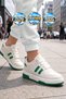 White and Green Lace-Up, Thick Sole, Unisex Walking and Sneakers Foor - 3